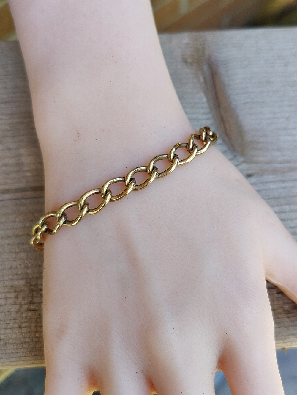 Antique Edwardian 12k GF chain Link Bracelet - Picture 4 of 8